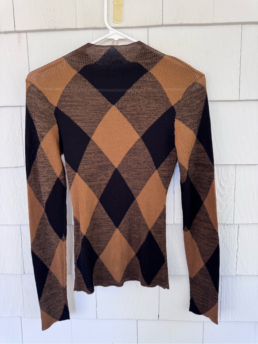 A.L.C. Hugh Long Sleeve Knit Top in Saddle/Black size Medium NWT NEW - Picture 10 of 10